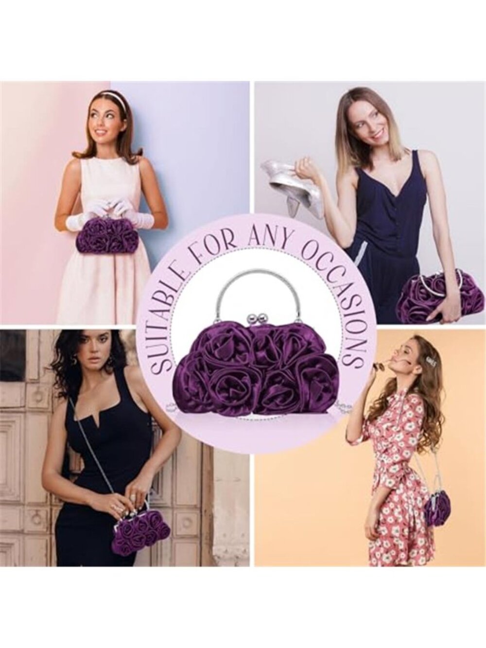 Evening Clutch - Small Floral Purse - Picture 4 of 4